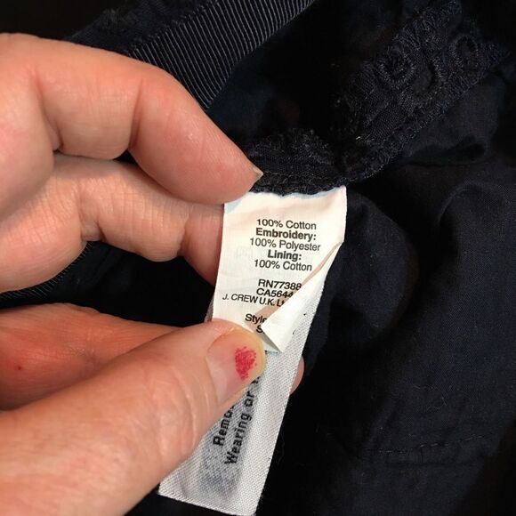 J.Crew floral cut out Navy Blue Shorts 0 - Picture 6 of 6